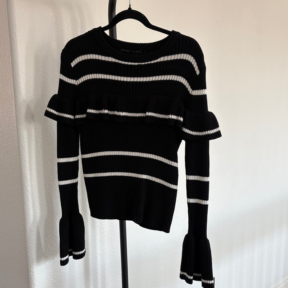 Anthropologie English Factory Long Sleeve Ruffled Sweater NWOT Size M - Picture 1 of 5